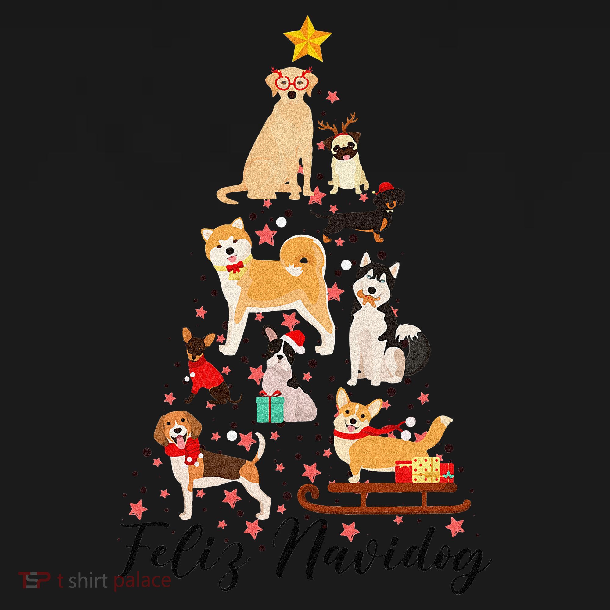 Feliz Navidog Funny Christmas Tree Lights Dog Lovers Gifts Ornament