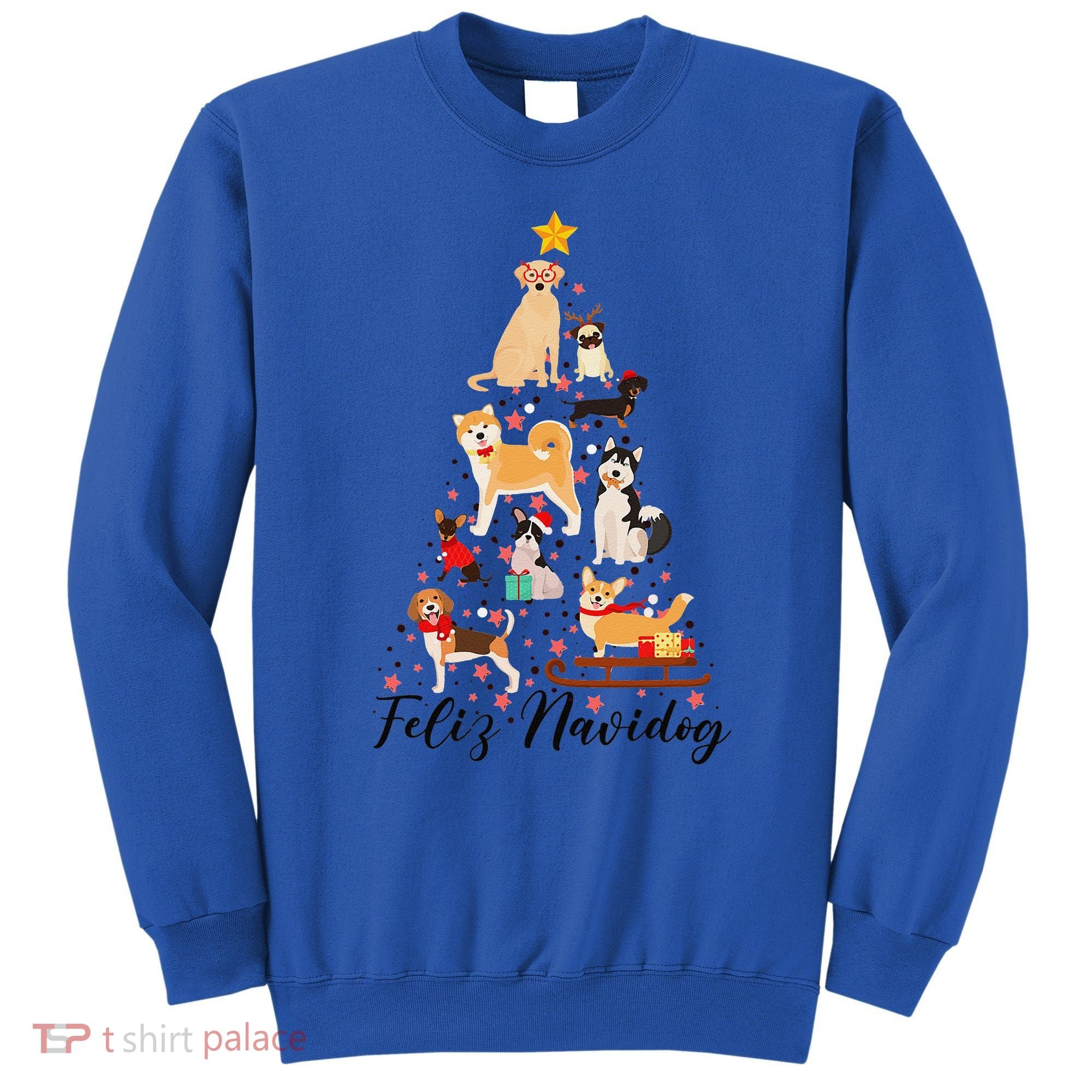Feliz Navidog Funny Christmas Tree Lights Dog Lovers Gifts Sweatshirt