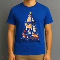 Feliz Navidog Funny Christmas Tree Lights Dog Lovers Gifts T-Shirt thumb 3