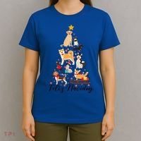 Feliz Navidog Funny Christmas Tree Lights Dog Lovers Gifts T-Shirt thumb 4