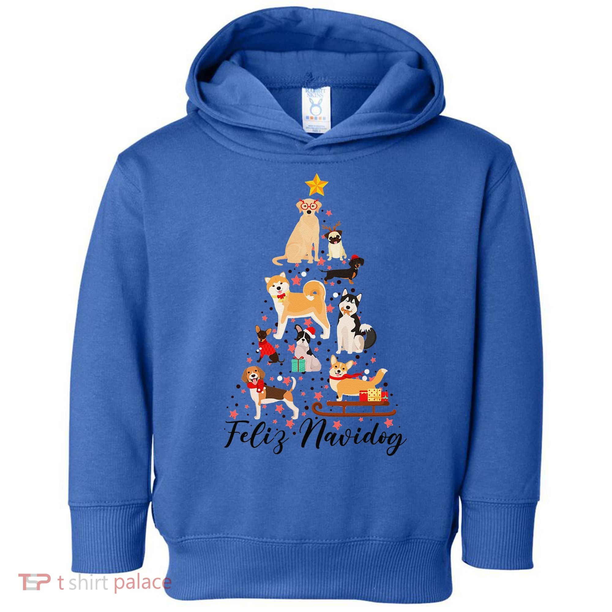Feliz Navidog Funny Christmas Tree Lights Dog Lovers Gifts Toddler Hoodie