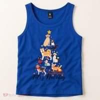 Feliz Navidog Funny Christmas Tree Lights Dog Lovers Gifts Tank Top thumb 2