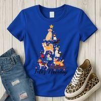 Feliz Navidog Funny Christmas Tree Lights Dog Lovers Gifts Women's T-Shirt thumb 3