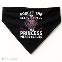 Funny Nurse Gift Cool This Princess Wears Scrubs Gift USA-Made Doggie Bandana thumb 0