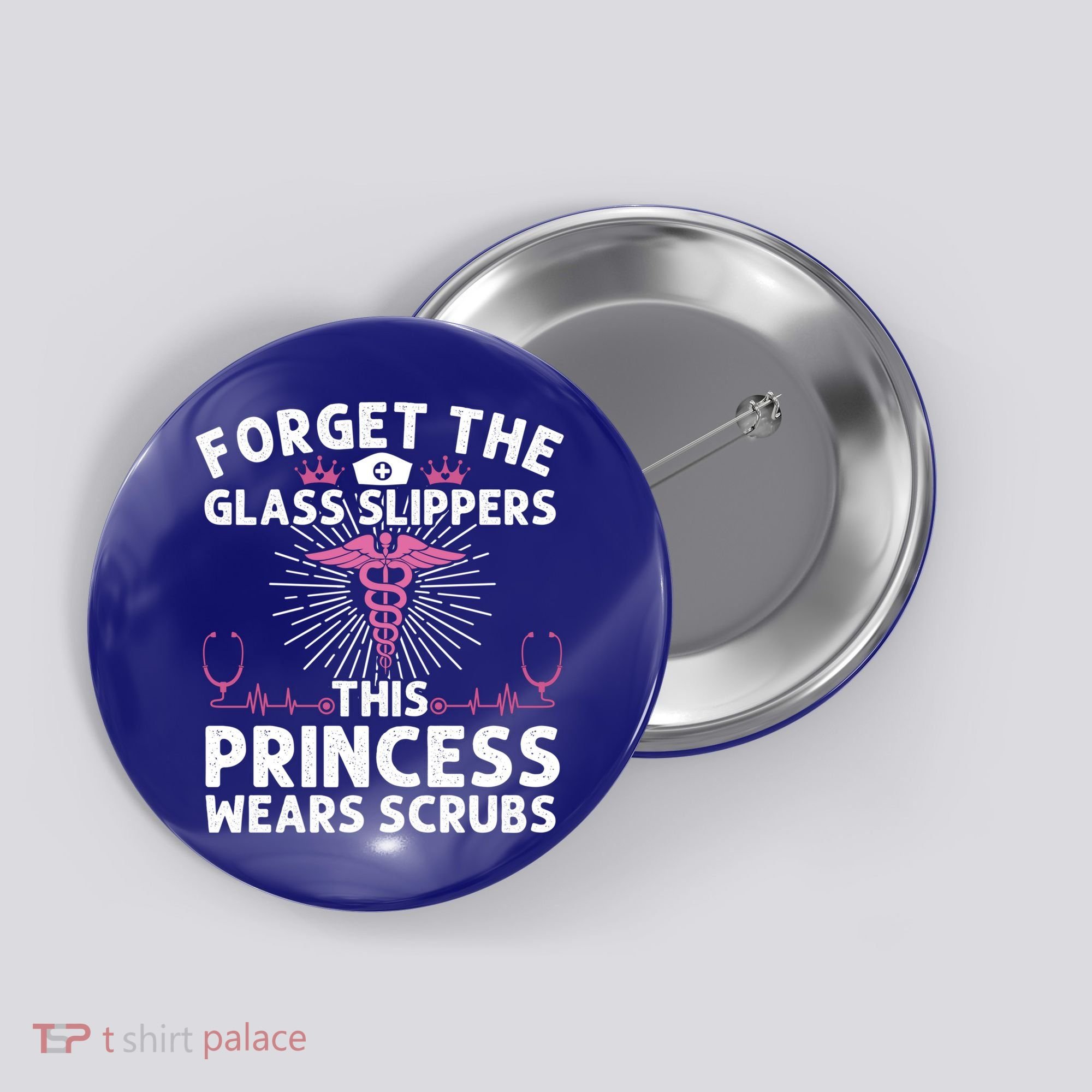 Funny Nurse Gift Cool This Princess Wears Scrubs Gift Button