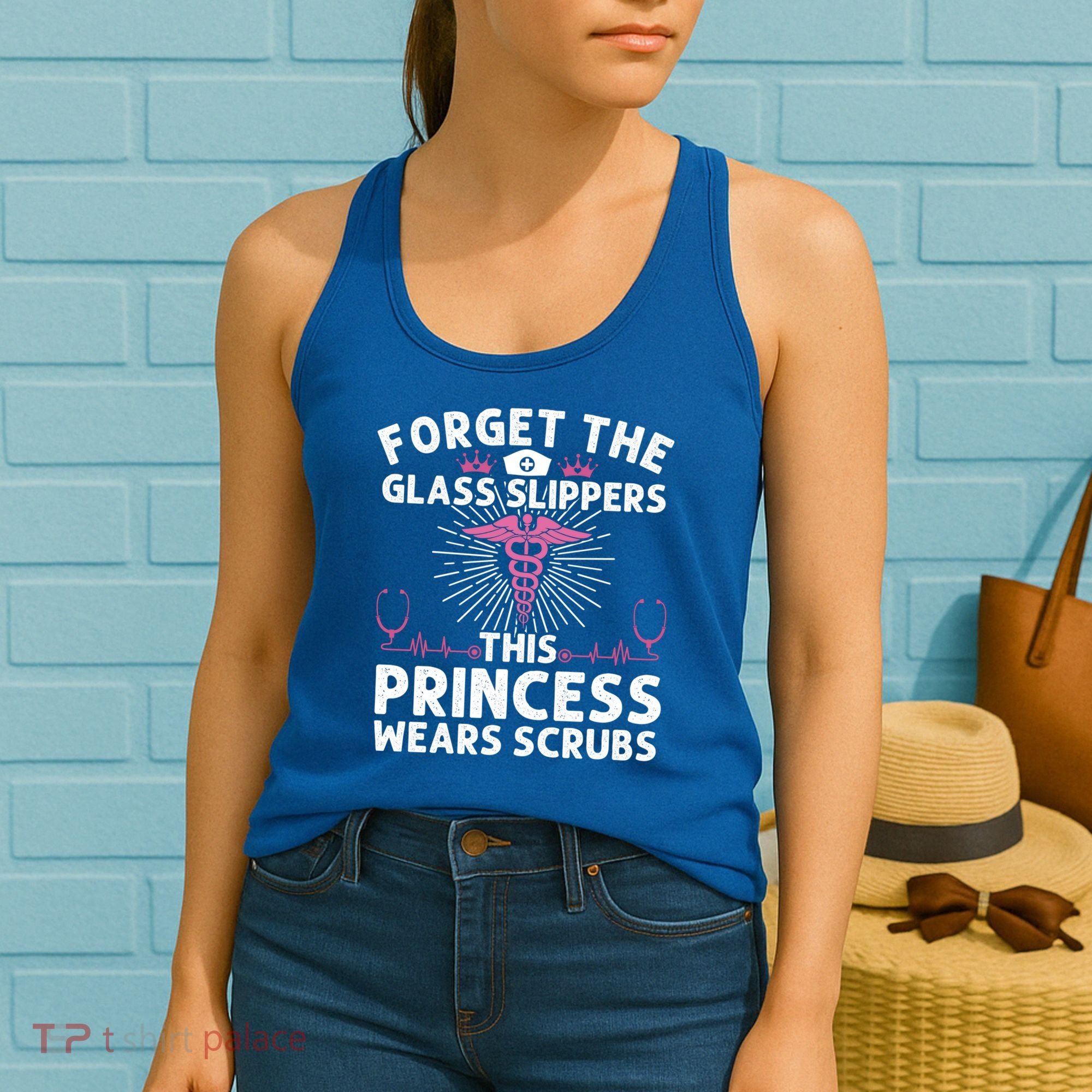 Funny Nurse Gift Cool This Princess Wears Scrubs Gift Women's Tank Top
