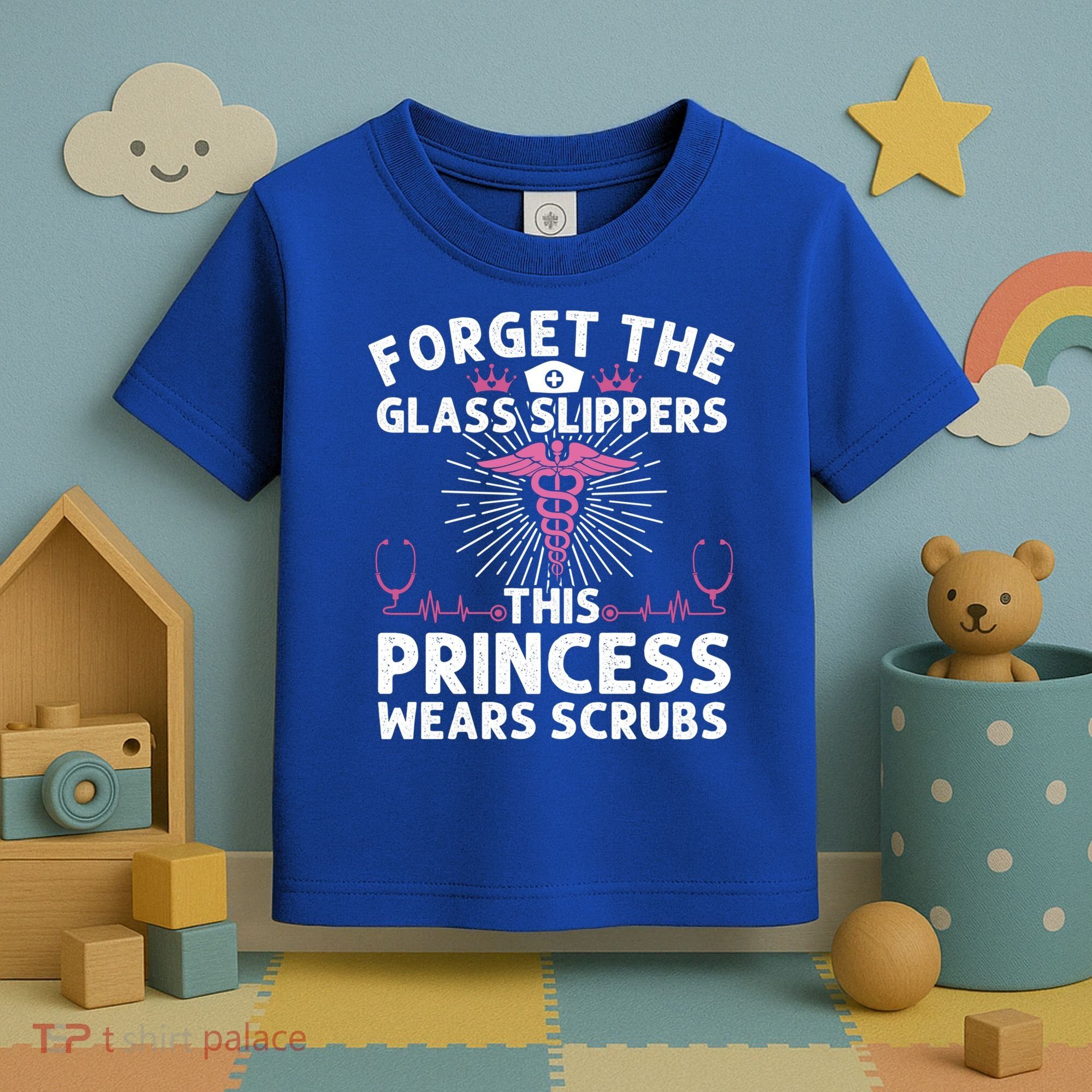 Funny Nurse Gift Cool This Princess Wears Scrubs Gift Toddler T-Shirt