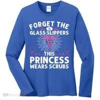 Funny Nurse Gift Cool This Princess Wears Scrubs Gift Women's Long Sleeve Shirt thumb 0