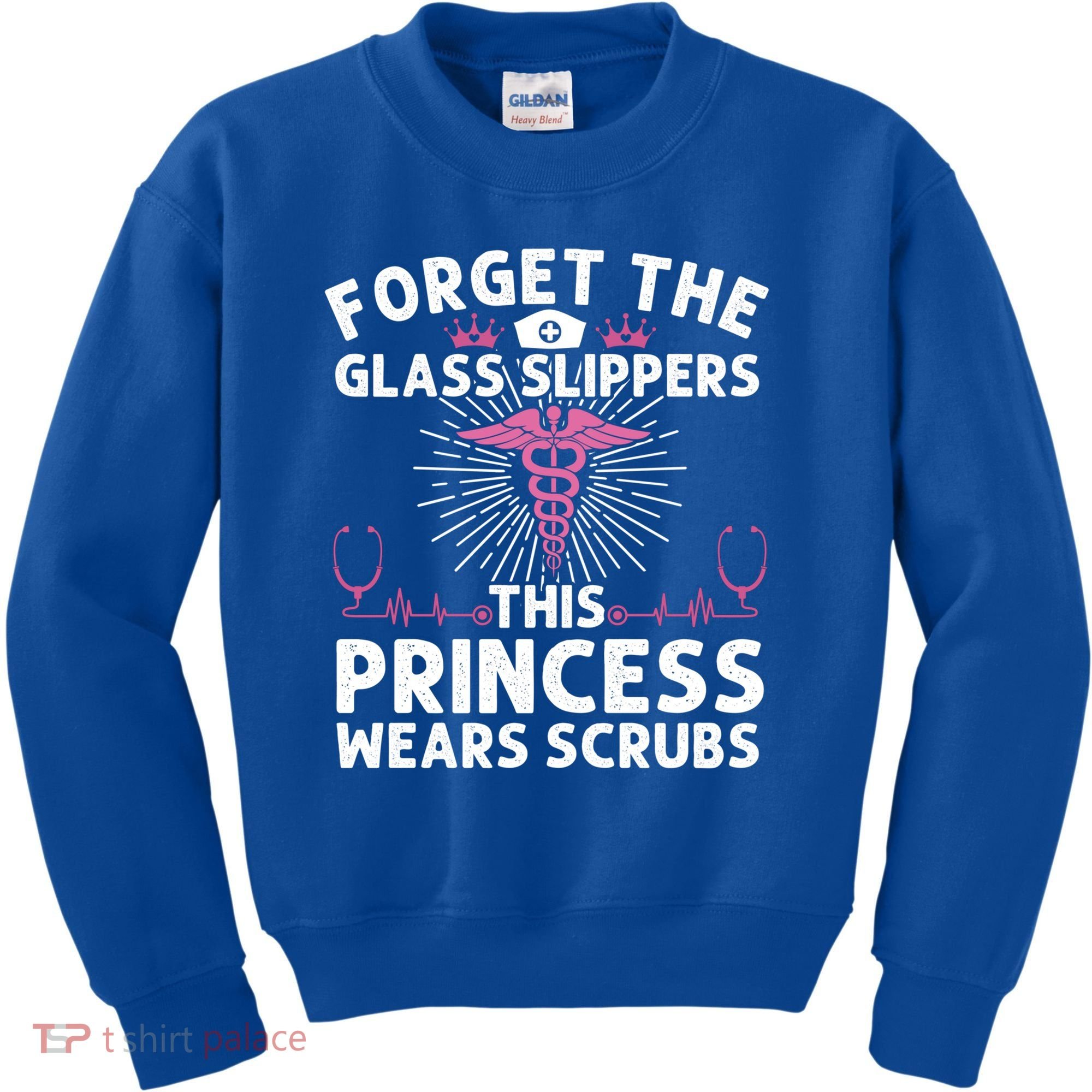 Funny Nurse Gift Cool This Princess Wears Scrubs Gift Kids Sweatshirt
