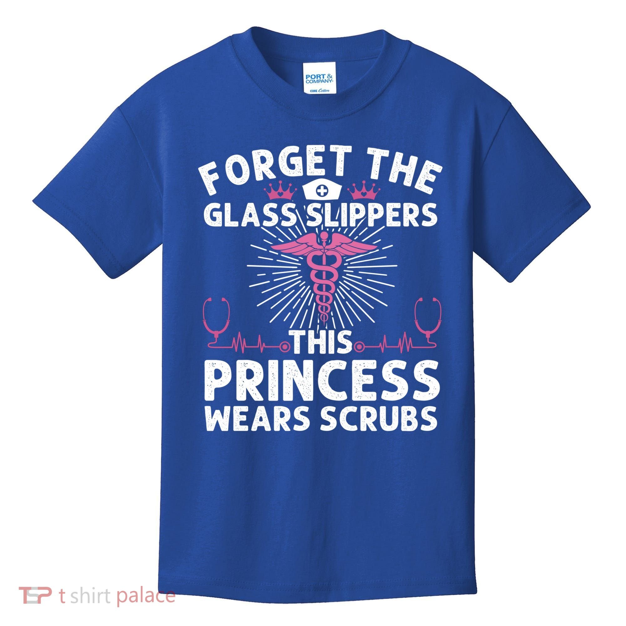 Funny Nurse Gift Cool This Princess Wears Scrubs Gift Kids T-Shirt