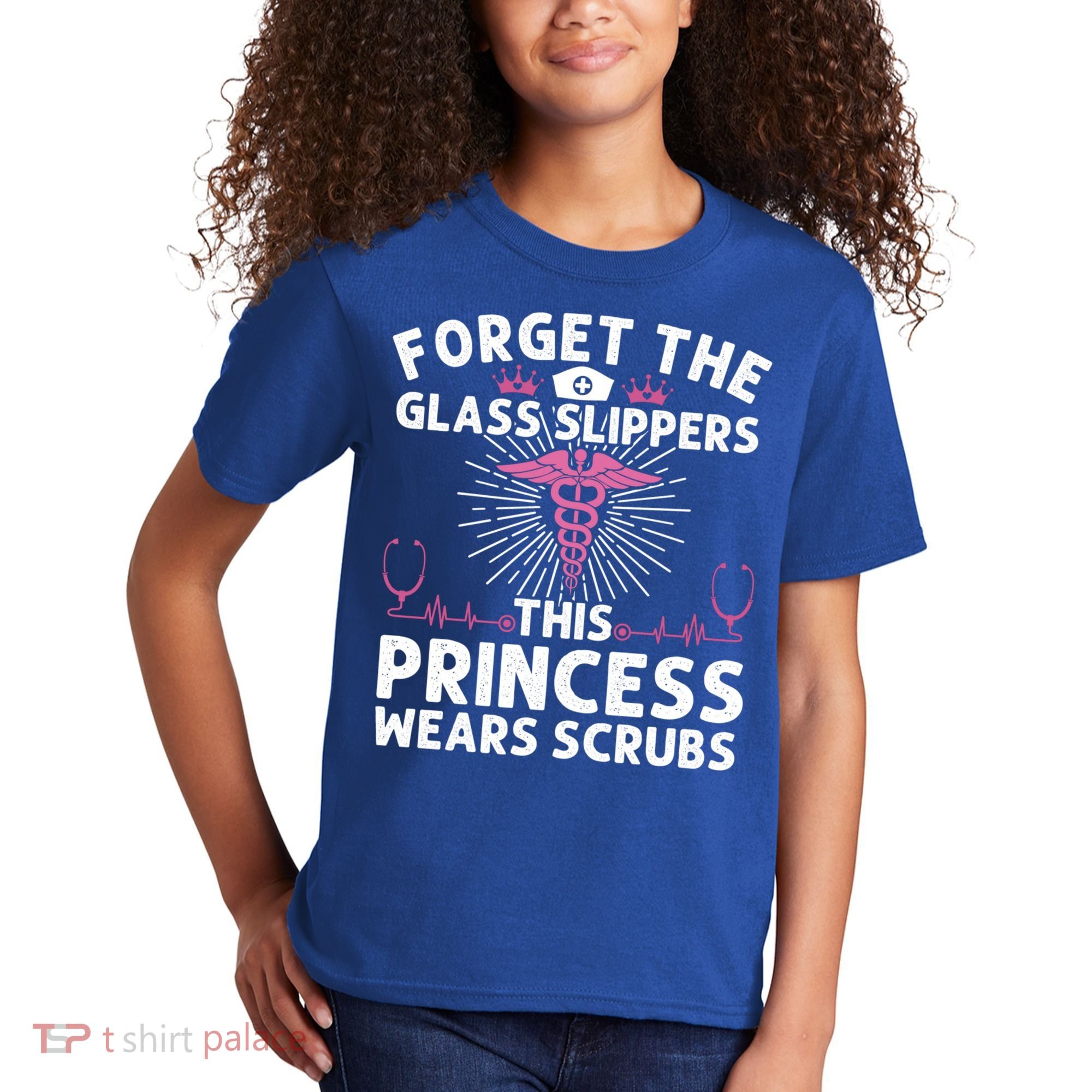 Funny Nurse Gift Cool This Princess Wears Scrubs Gift Kids T-Shirt