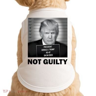 Funny Not Guilty Trump Mug Shot Doggie Tank