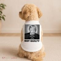 Funny Not Guilty Trump Mug Shot Doggie Tank thumb 2