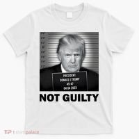 Funny Not Guilty Trump Mug Shot T-Shirt thumb 0