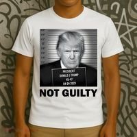 Funny Not Guilty Trump Mug Shot T-Shirt thumb 3