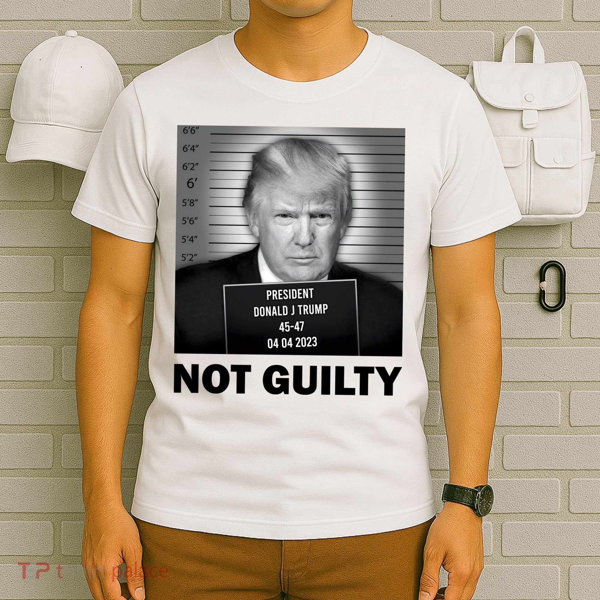Funny Not Guilty Trump Mug Shot T-Shirt