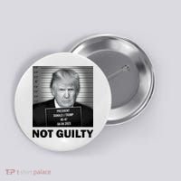Funny Not Guilty Trump Mug Shot Button thumb 0