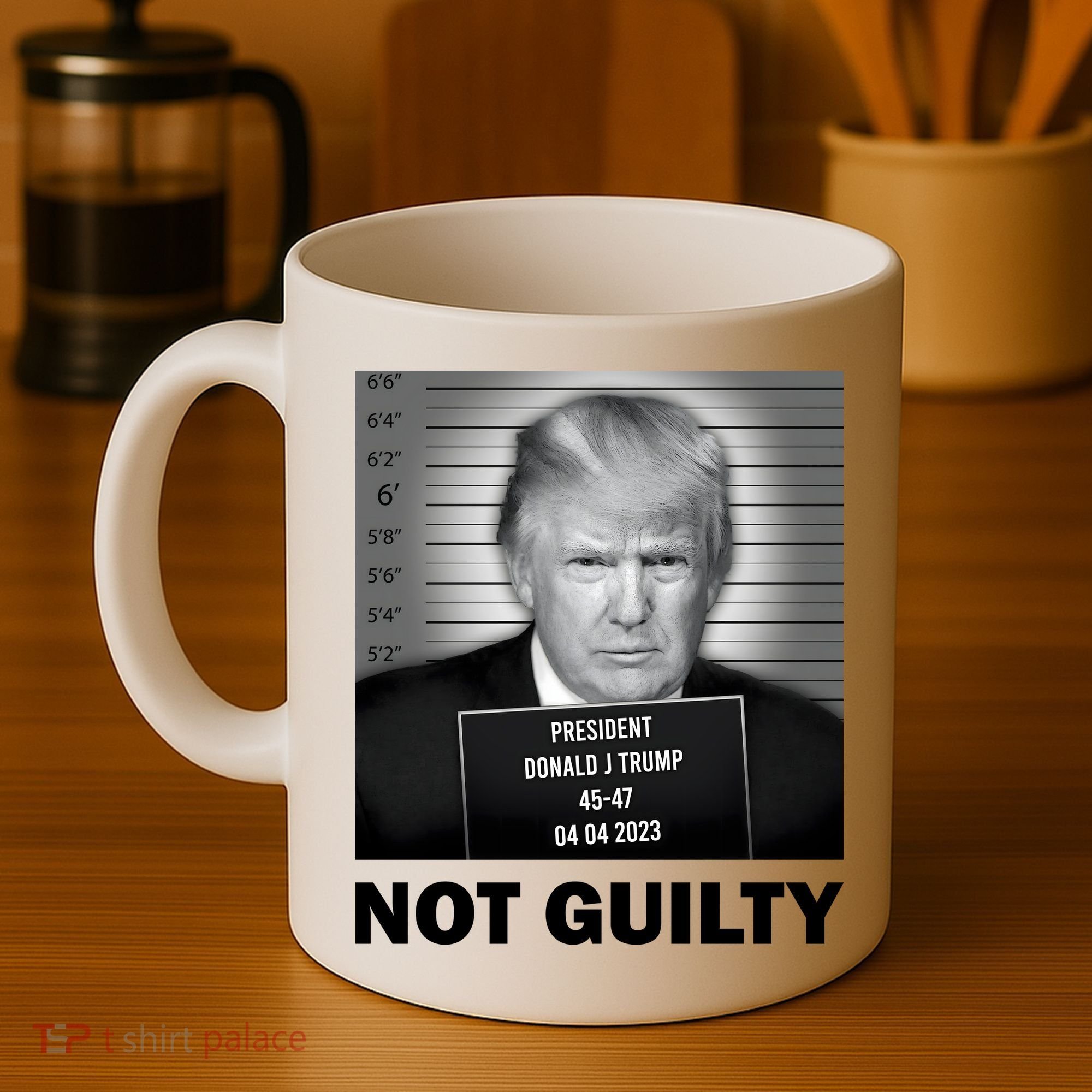 Funny Not Guilty Trump Mug Shot Coffee Mug