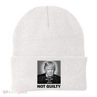 Funny Not Guilty Trump Mug Shot Beanie thumb 0