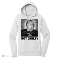 Funny Not Guilty Trump Mug Shot Women's Hoodie thumb 0