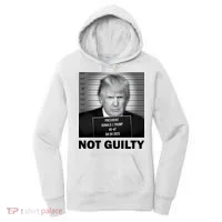 Funny Not Guilty Trump Mug Shot Women's Hoodie thumb 0