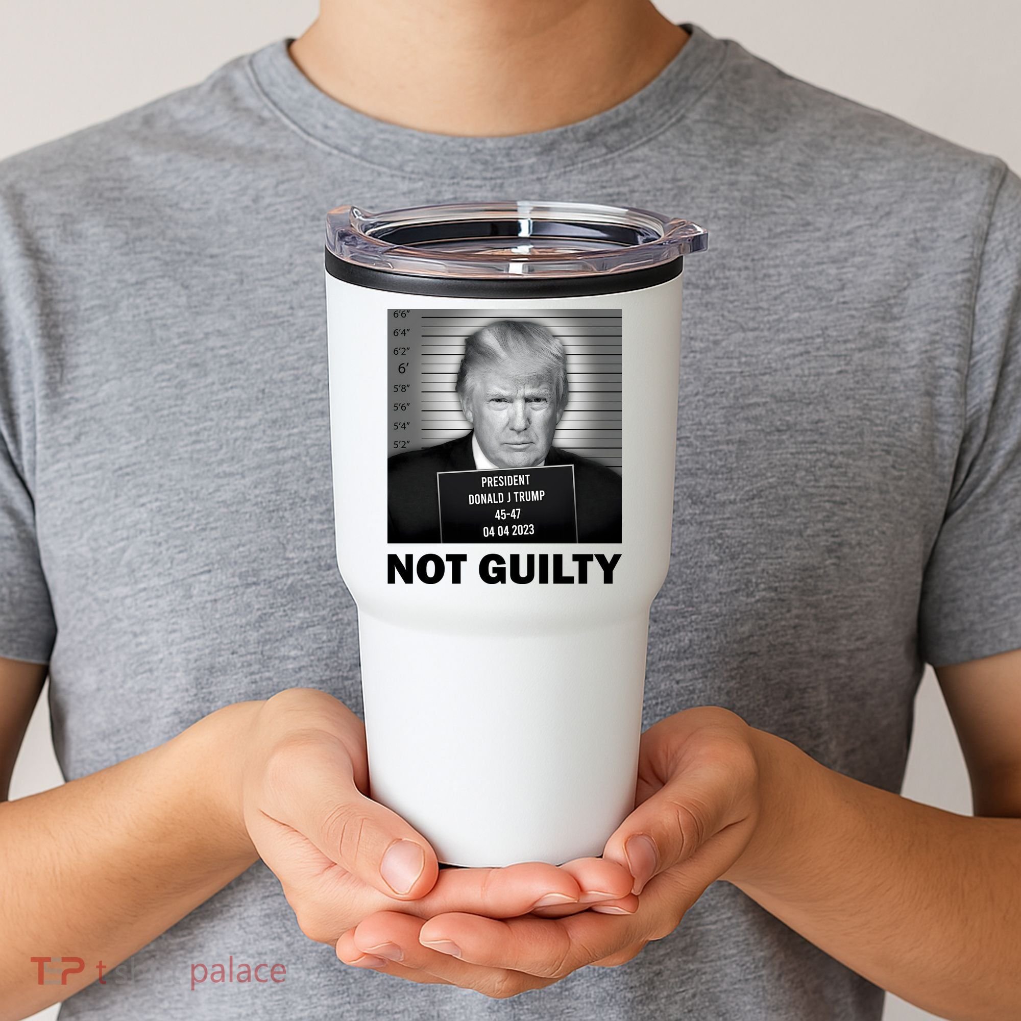 Funny Not Guilty Trump Mug Shot Tumbler