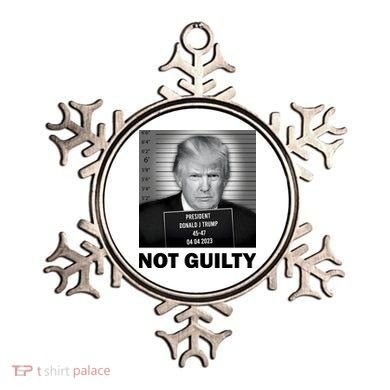 Funny Not Guilty Trump Mug Shot Ornament