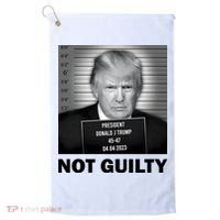 Funny Not Guilty Trump Mug Shot Golf Towel thumb 0