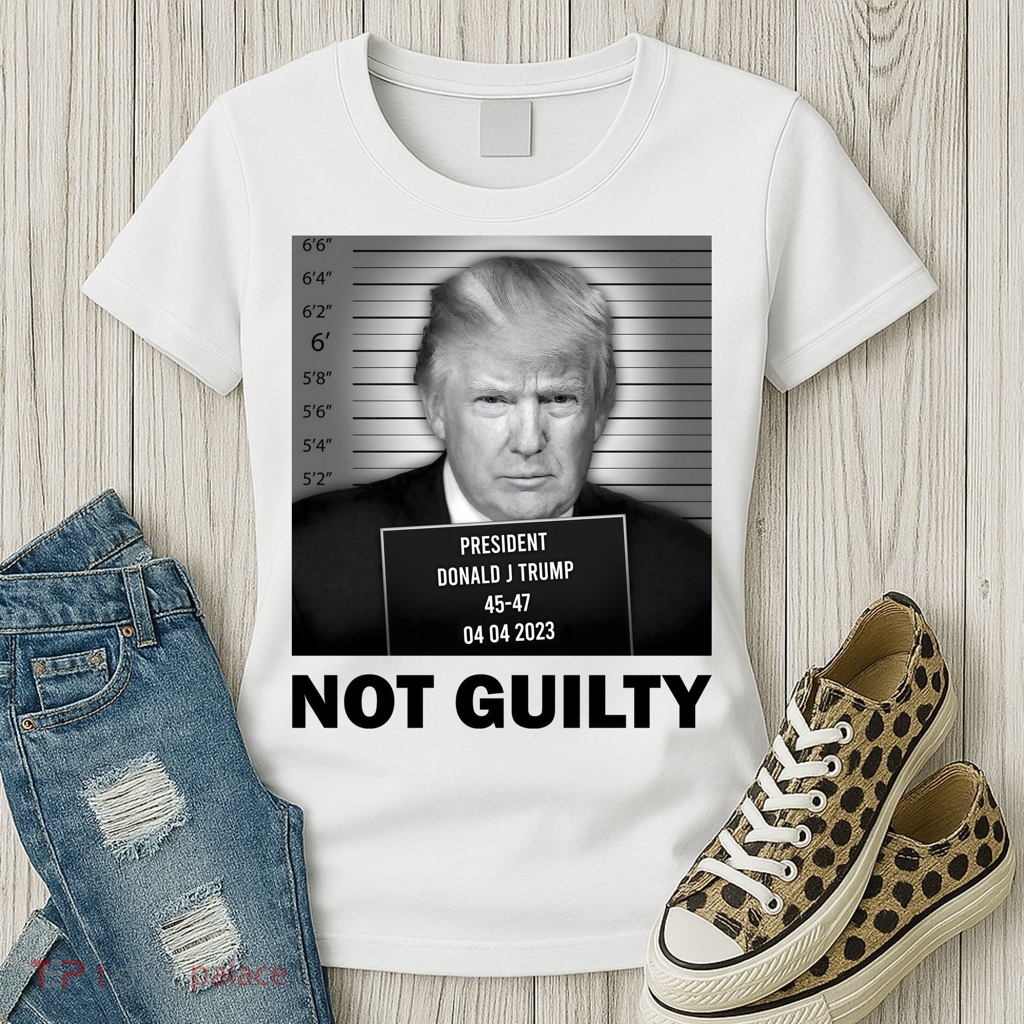 Funny Not Guilty Trump Mug Shot Women's T-Shirt