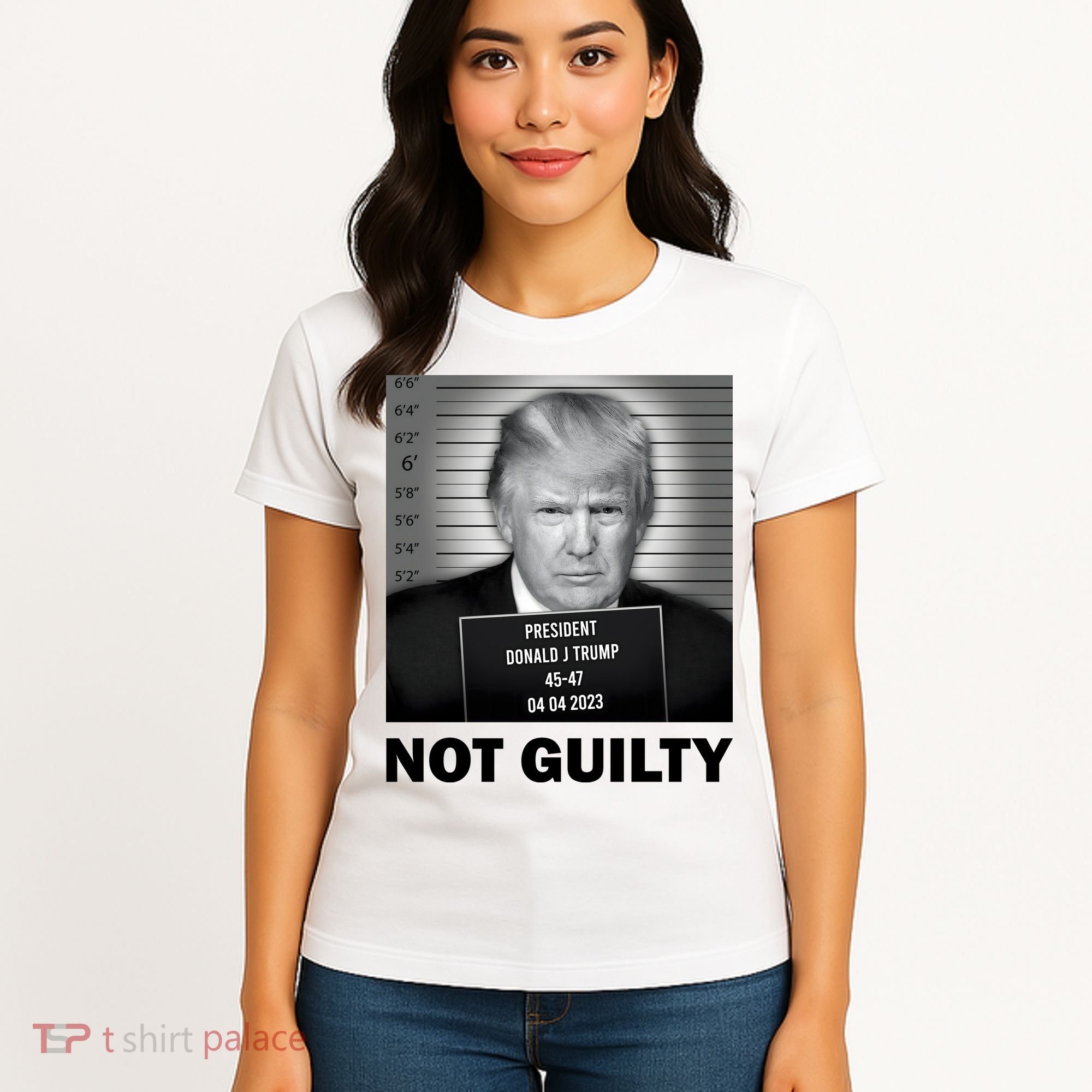 Funny Not Guilty Trump Mug Shot Women's T-Shirt