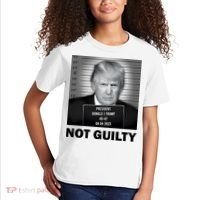 Funny Not Guilty Trump Mug Shot Kids T-Shirt thumb 2