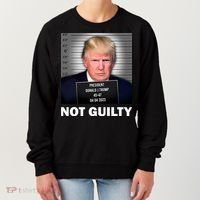 Funny Not Guilty Donald Trump Mug Shot Women's Sweatshirt thumb 0
