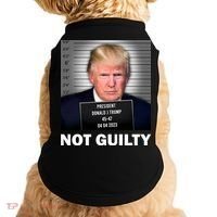 Funny Not Guilty Donald Trump Mug Shot Doggie Tank thumb 0