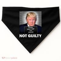 Funny Not Guilty Donald Trump Mug Shot USA-Made Doggie Bandana thumb 0