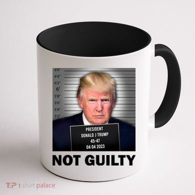 Funny Not Guilty Donald Trump Mug Shot Coffee Mug back