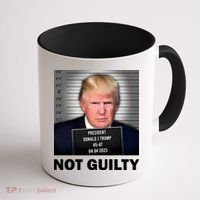 Funny Not Guilty Donald Trump Mug Shot Coffee Mug thumb 1