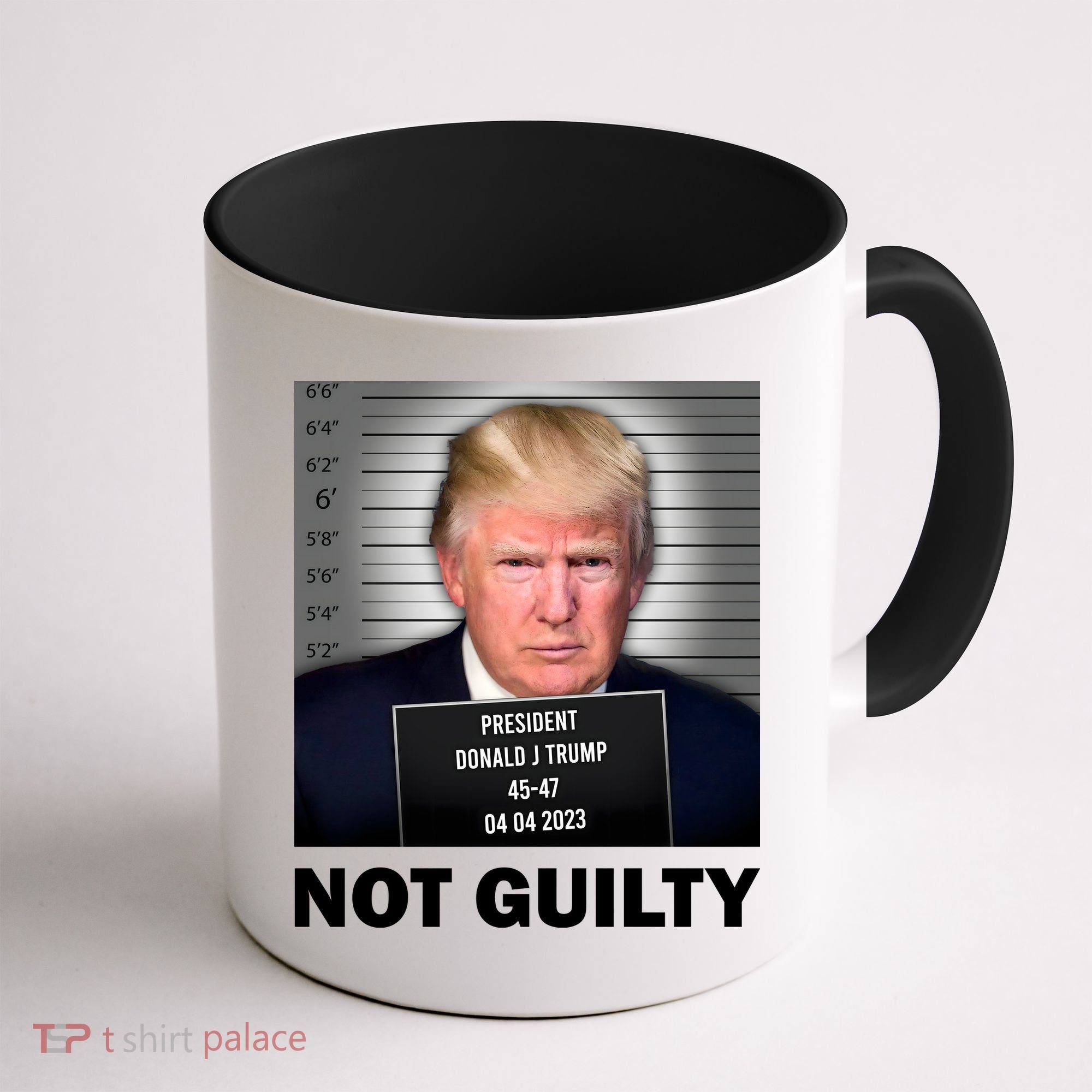 Funny Not Guilty Donald Trump Mug Shot Coffee Mug