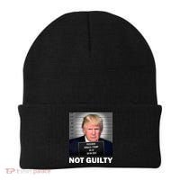 Funny Not Guilty Donald Trump Mug Shot Beanie thumb 0