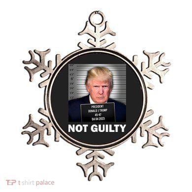 Funny Not Guilty Donald Trump Mug Shot Ornament