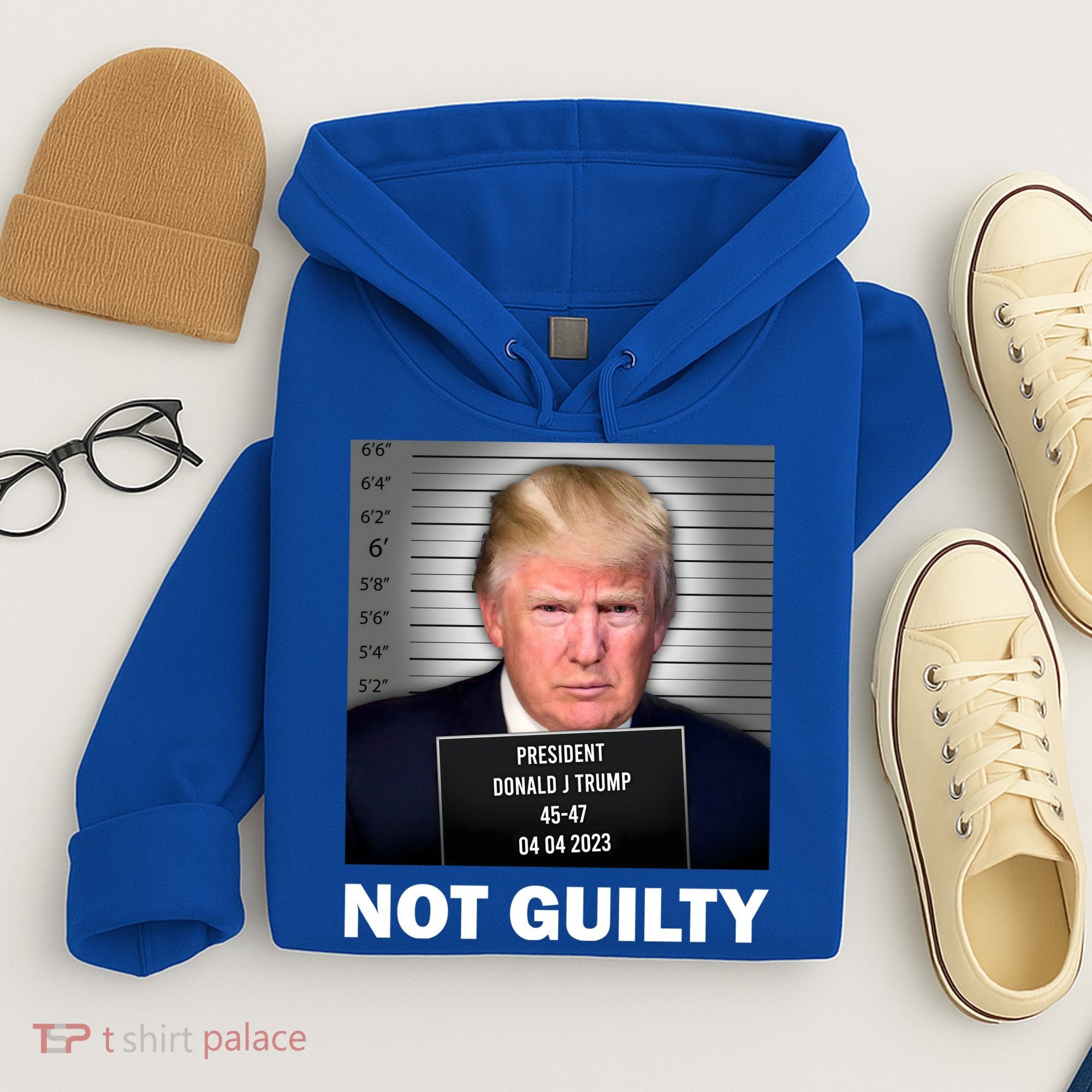 Funny Not Guilty Donald Trump Mug Shot Hoodie