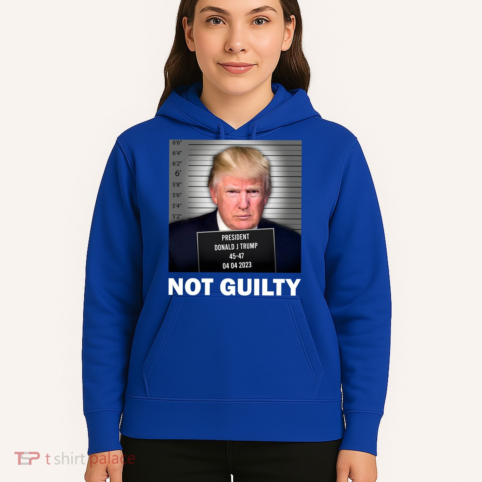 Funny Not Guilty Donald Trump Mug Shot Hoodie