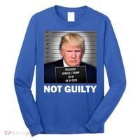 Funny Not Guilty Donald Trump Mug Shot Long Sleeve Shirt thumb 0