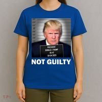 Funny Not Guilty Donald Trump Mug Shot T-Shirt thumb 4