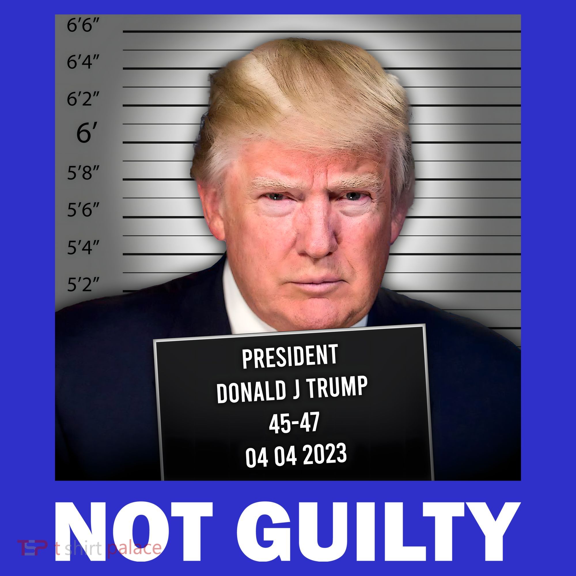 Funny Not Guilty Donald Trump Mug Shot T-Shirt