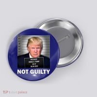 Funny Not Guilty Donald Trump Mug Shot Button thumb 0