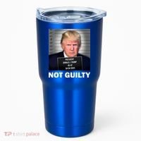 Funny Not Guilty Donald Trump Mug Shot Tumbler thumb 0