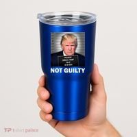 Funny Not Guilty Donald Trump Mug Shot Tumbler thumb 2