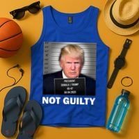 Funny Not Guilty Donald Trump Mug Shot Tank Top thumb 4