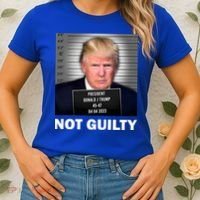 Funny Not Guilty Donald Trump Mug Shot Women's T-Shirt thumb 2