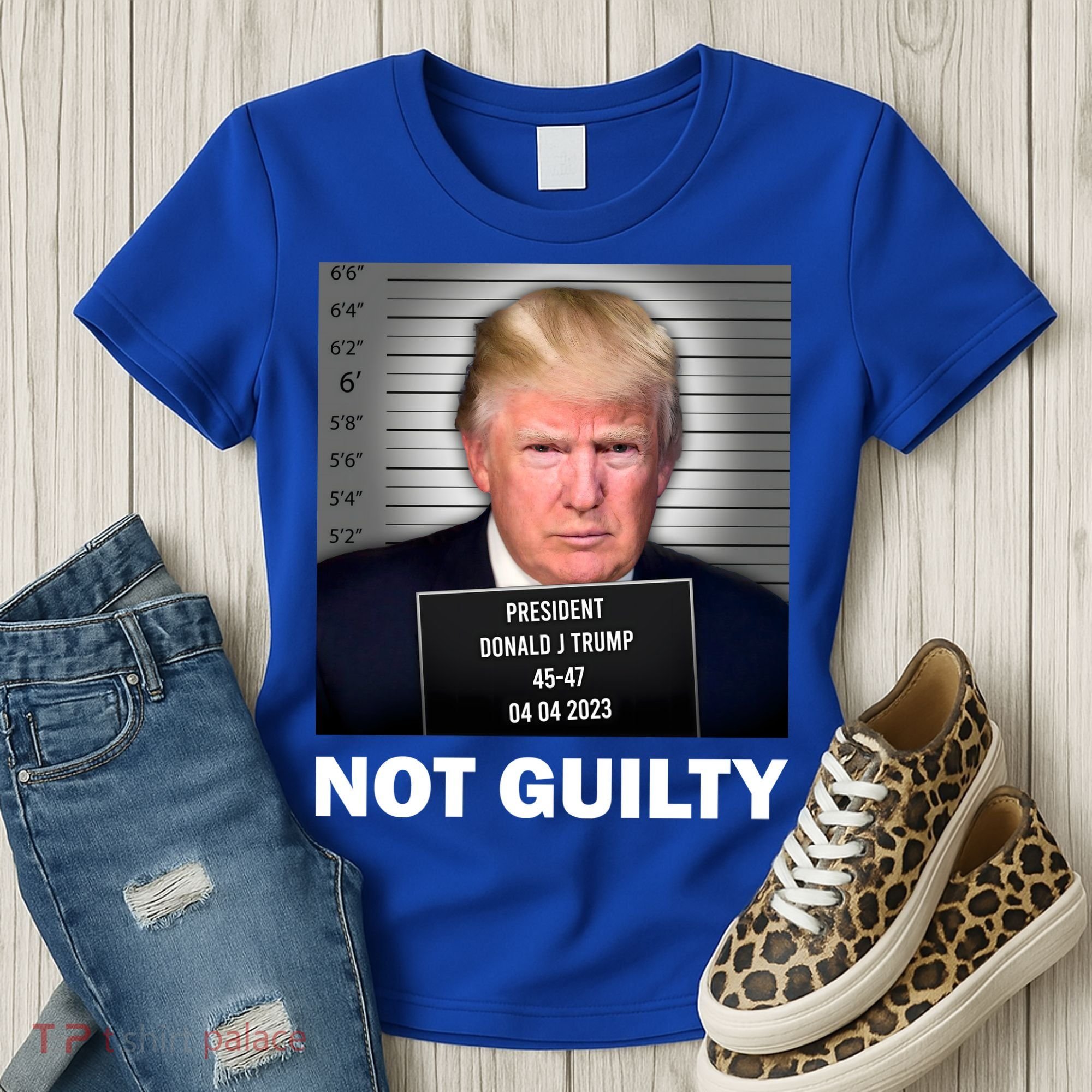 Funny Not Guilty Donald Trump Mug Shot Women's T-Shirt